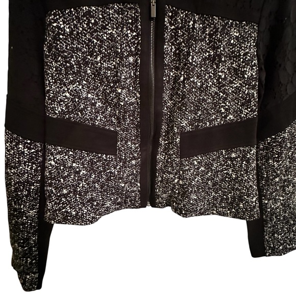 CATO Classy Women's Black Zip Up Jacket Black Lace Panels size 12 - Picture 5 of 6